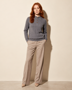 Half-height Henry Collar Button Twisted Sweater Thick Fashion Men's Knitwear in TL702 Iron Gray, 01 main, worn by model