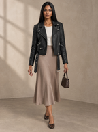 Warm editorial room · Soft sophisticated / old money Black main