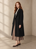 Warm editorial room · Soft sophisticated / old money Black main