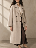 Warm editorial room · Soft sophisticated / old money Beige bust to thigh