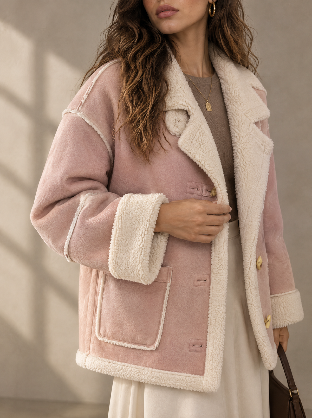 Warm editorial room · Soft sophisticated / old money Pink macro