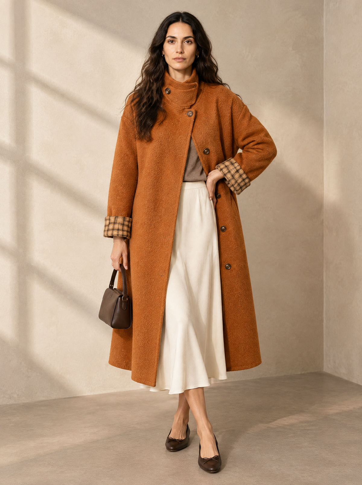 Warm editorial room · Soft sophisticated / old money Orange main