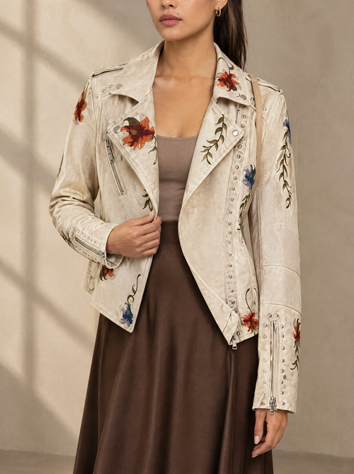 Warm editorial room · Soft sophisticated / old money Beige bust to thigh