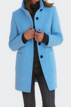Women's High Collar Jacket with Side Pockets