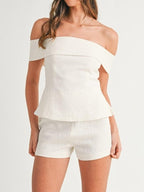 Women's Two-Piece Clothing Set with Cropped Top and Pants