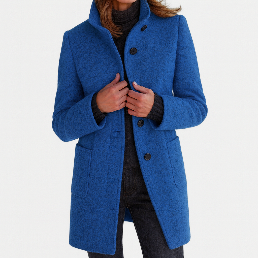 Women's High Collar Jacket with Side Pockets