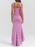 Women's Maxi Dress with Romantic Floral Print