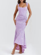 Women's Maxi Dress with Romantic Floral Print