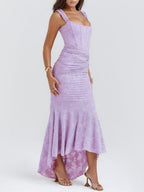 Women's Maxi Dress with Romantic Floral Print