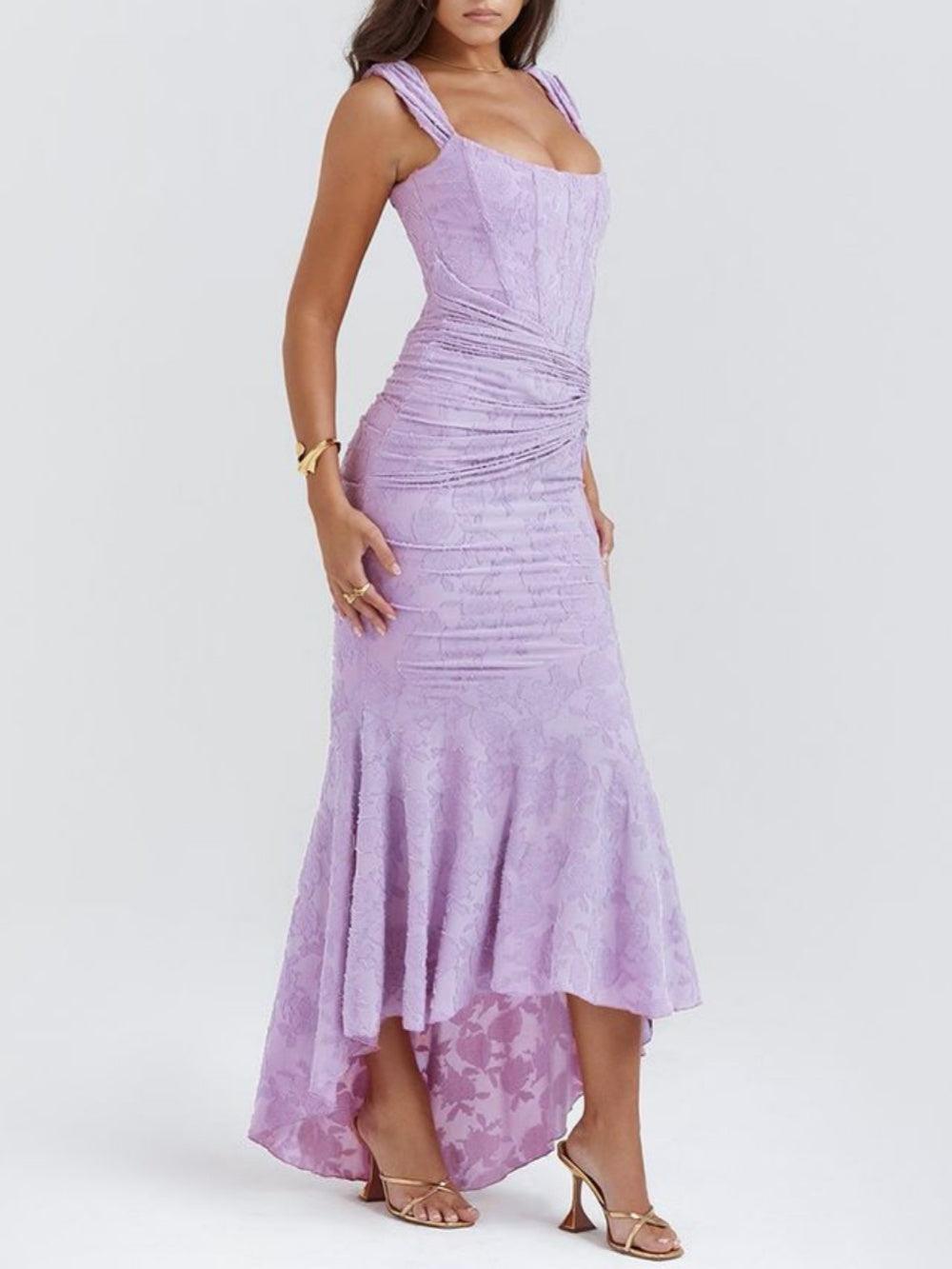 Women's Maxi Dress with Romantic Floral Print