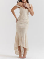 Women's Maxi Dress with Romantic Floral Print