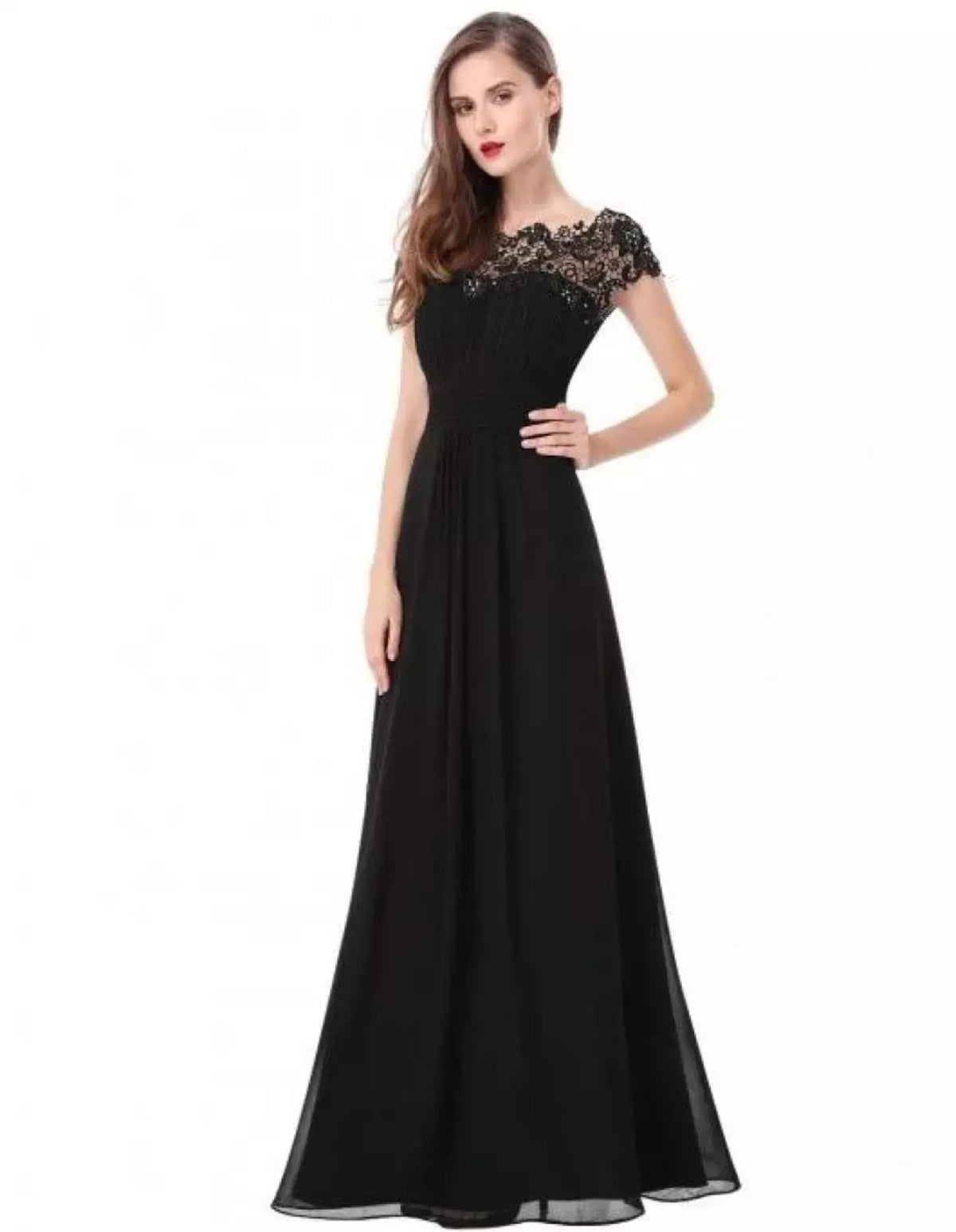 Women's Midi Dress with V-Neck, Pockets and Gathered Waist