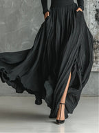 Women's Clothing Set with Long-Sleeve Top and Maxi Skirt