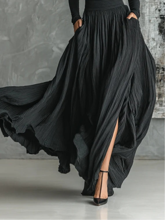 Women's Clothing Set with Long-Sleeve Top and Maxi Skirt