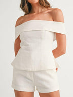 Women's Two-Piece Clothing Set with Cropped Top and Pants