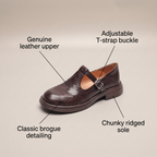 Women's Mary Jane Pumps with Brogue Detailing