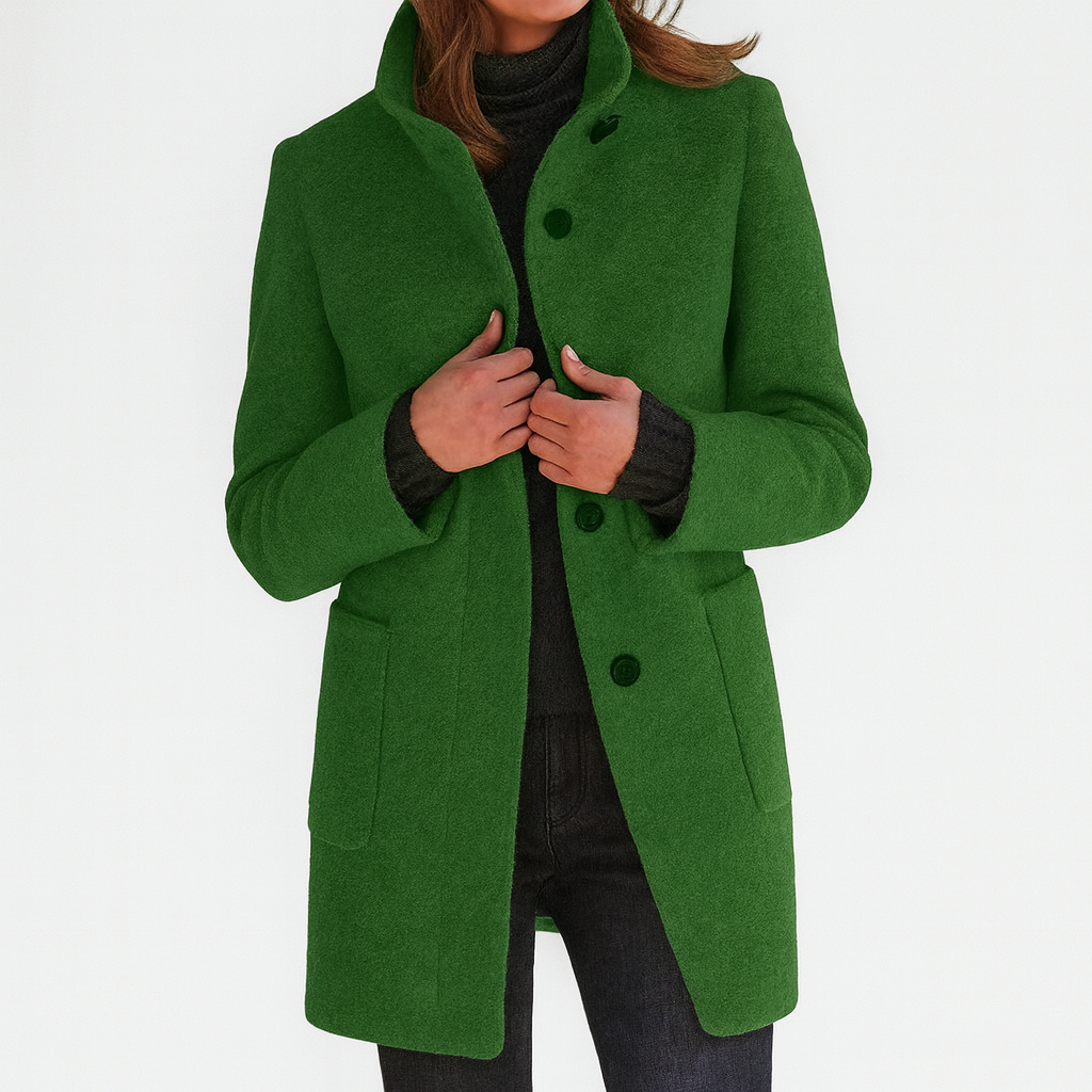 Women's High Collar Jacket with Side Pockets