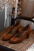 Women's Mary Jane Shoes with Block Heel and Instep Strap