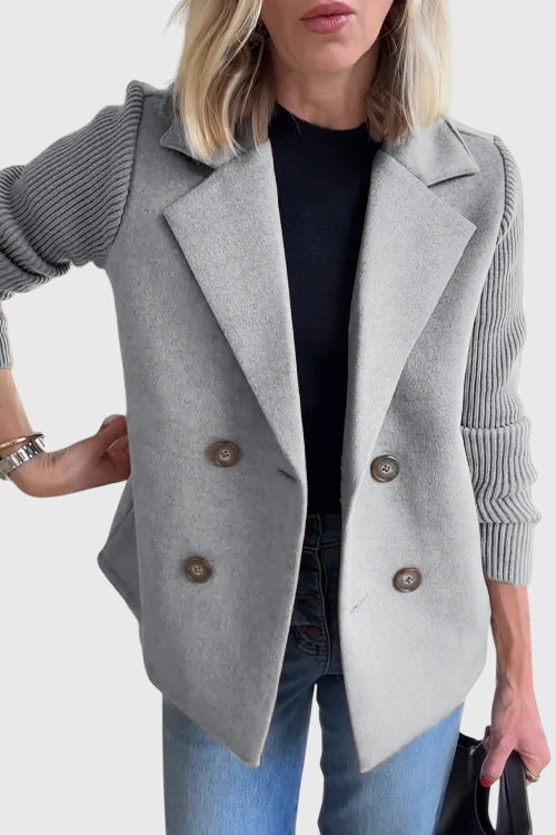 Unisex Blazer with Double-Breasted Closure and Tailored Cut