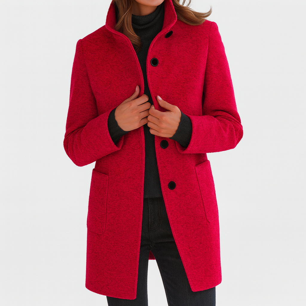 Women's High Collar Jacket with Side Pockets
