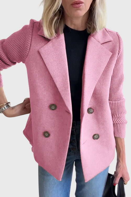 Unisex Blazer with Double-Breasted Closure and Tailored Cut