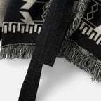 Women's Cardigan with Cashmere, Jacquard Details and Tassels