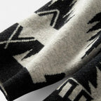 Women's Cardigan with Cashmere, Jacquard Details and Tassels