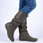 Women's Slouch Boots with Hidden Inner Height Lift