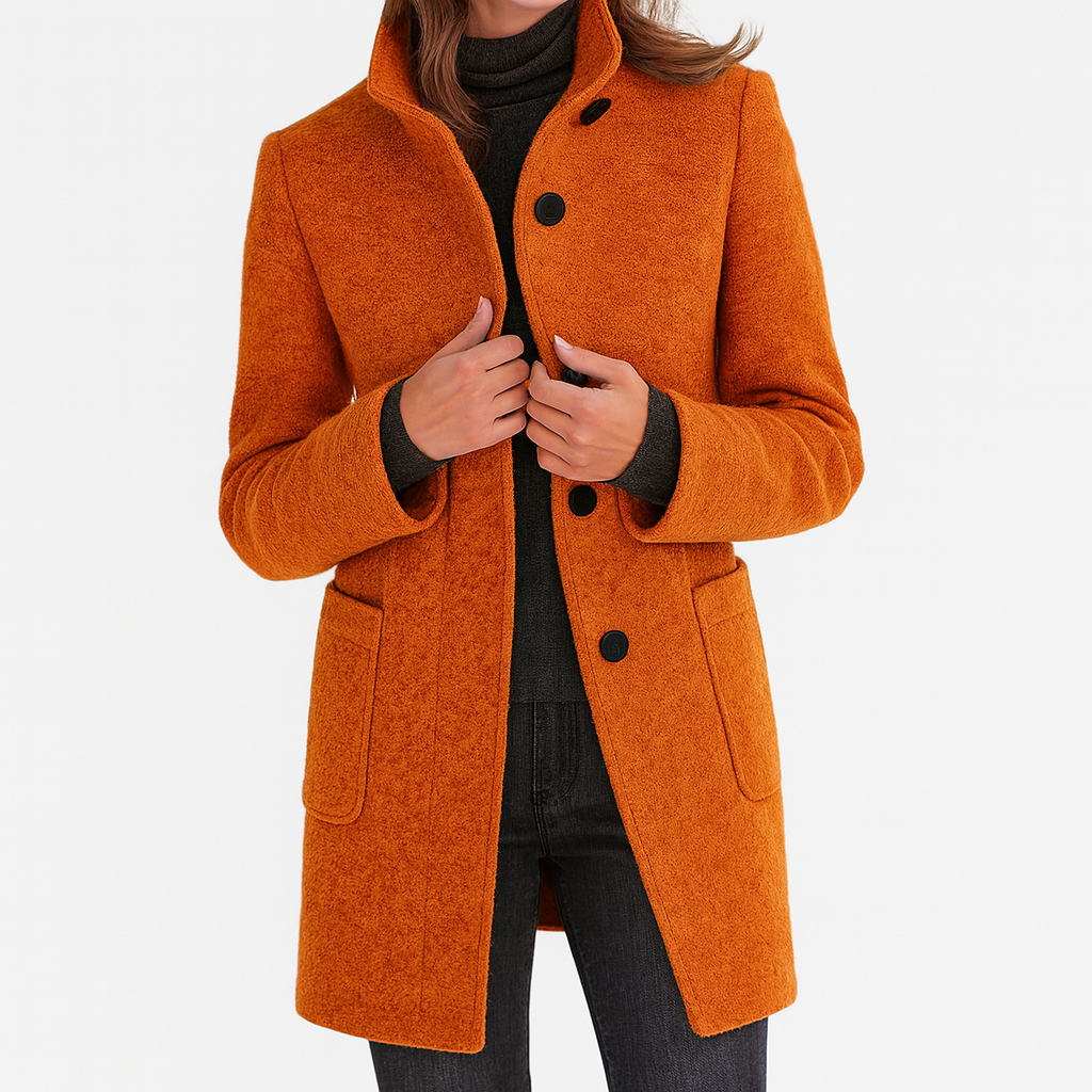 Women's High Collar Jacket with Side Pockets