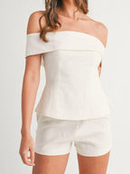 Women's Two-Piece Clothing Set with Cropped Top and Pants