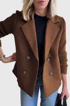 Unisex Blazer with Double-Breasted Closure and Tailored Cut