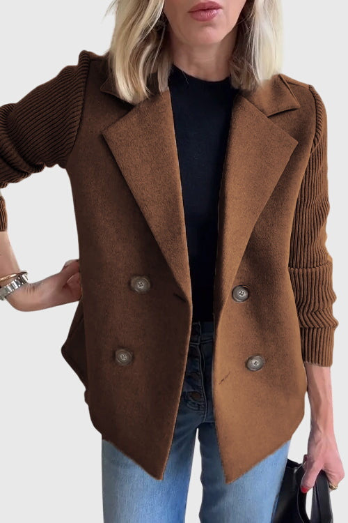 Unisex Blazer with Double-Breasted Closure and Tailored Cut