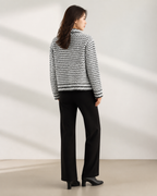 White cardigan — back view